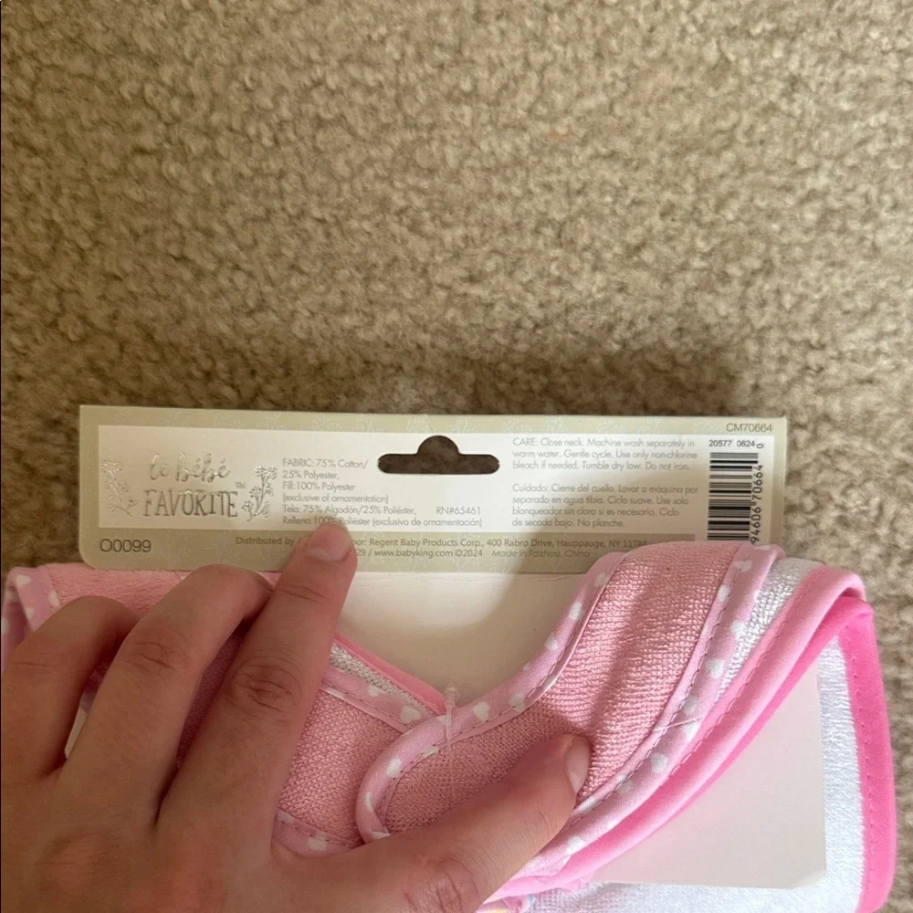 Pink 'I Love You Very Mush' Baby Bib - Self Closure